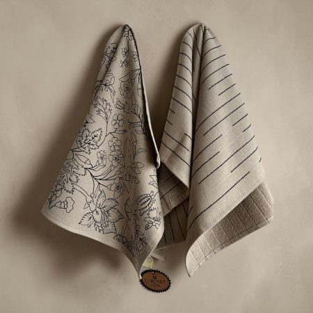 Set od 2 kuhinjske krpe print cream