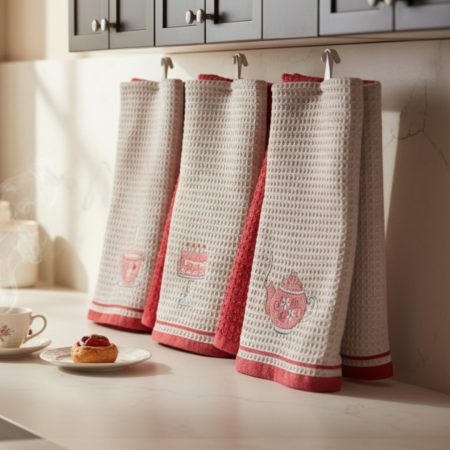 Set 6 kuhinjskih krpa Wafle Pink