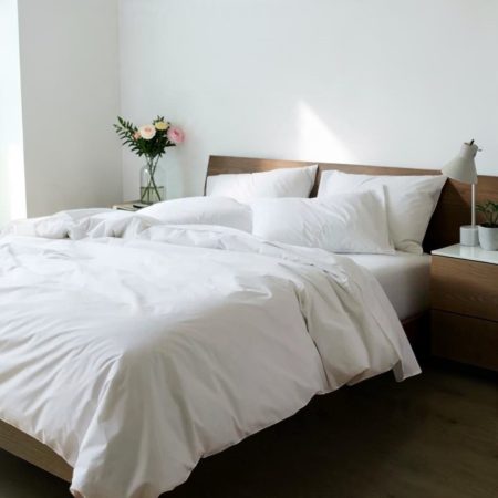 Posteljina Damast White glat 200x220cm