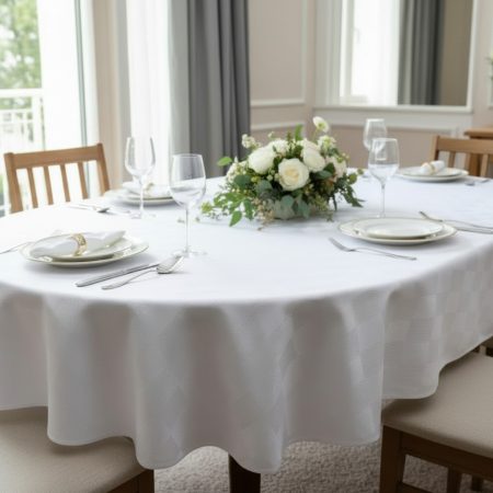 Stolnjak Okrugli 150cm White Romboid