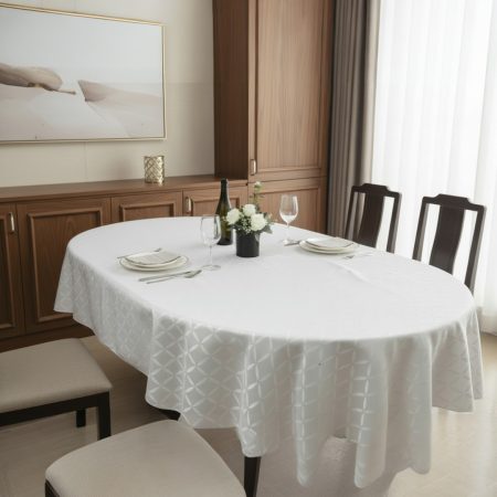 Okrugli Stolnjak Ø150cm Bela boja-lotos