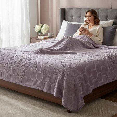 Ćebe Merinos 220x240cm D2 Lotos Ljubičasta boja