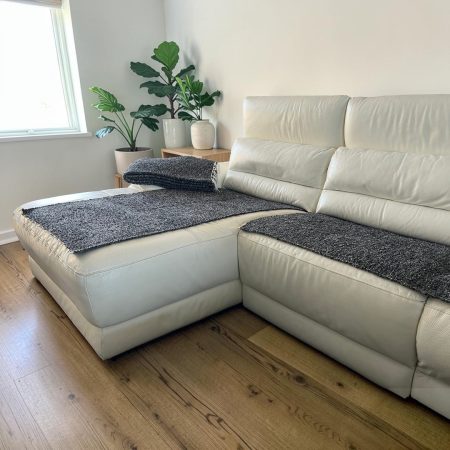 Fleker-prekrivač garnitura Trodelni Crna boja (trosed-dvosed-fotelja)