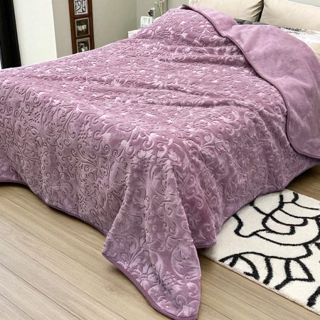 Ćebe Merinos 220x240cm D8 Mali cvet Ljubičasta boja