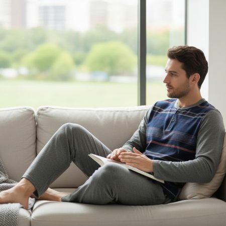 Muška pidzama komplet-M veličina Yildiz Teget boja