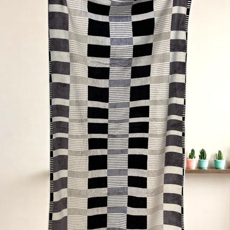 Plažni peškir "Black & Grey Grid" – 97x180 cm, 100% pamuk B6