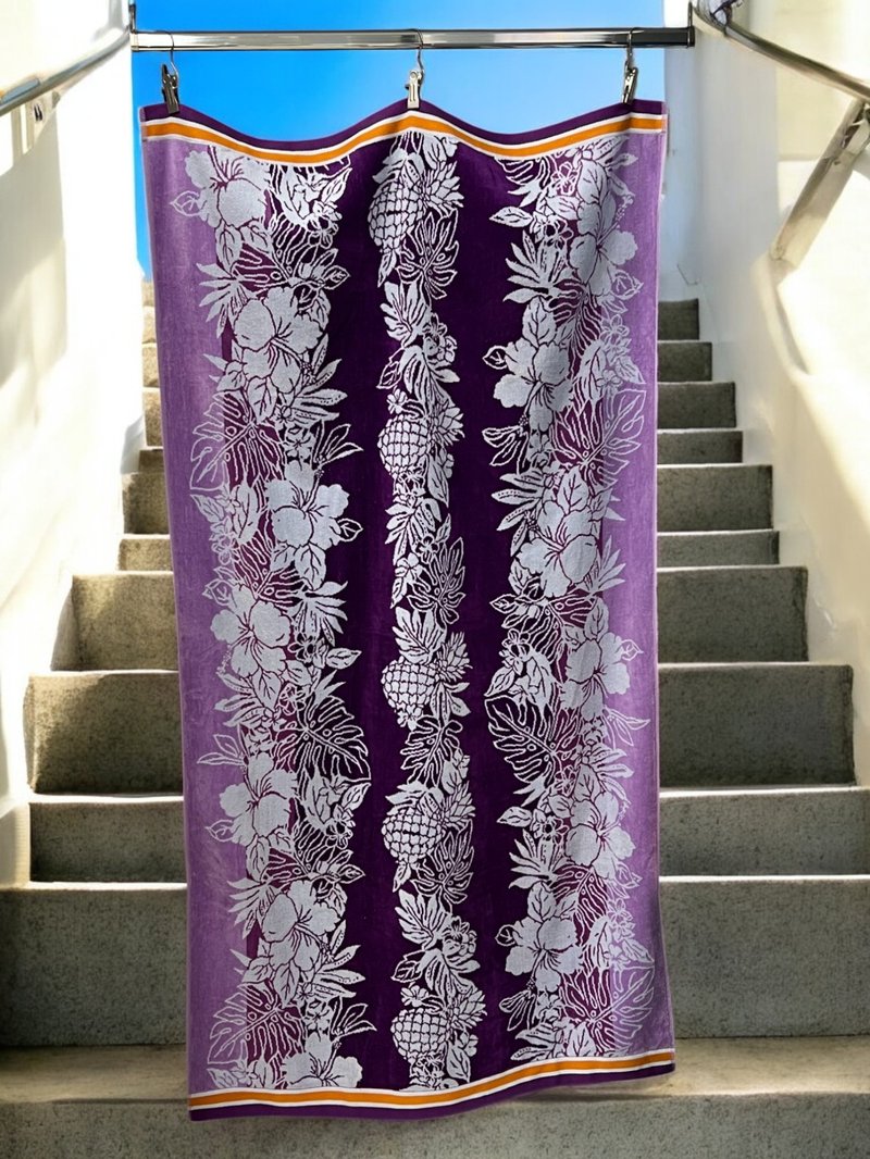 Plažni Peškir Hibiscus Purple – 100 x 178 cm | 100% Pamuk