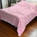 Pamučni prekivač sa dva lica 240x260cm Pink/White