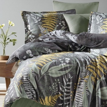 Clasy Deluxe – Saten posteljina za bračni krevet 200x220 Botanica