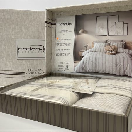 Komplet set posteljina Cotton-Life 160x220cm Bej