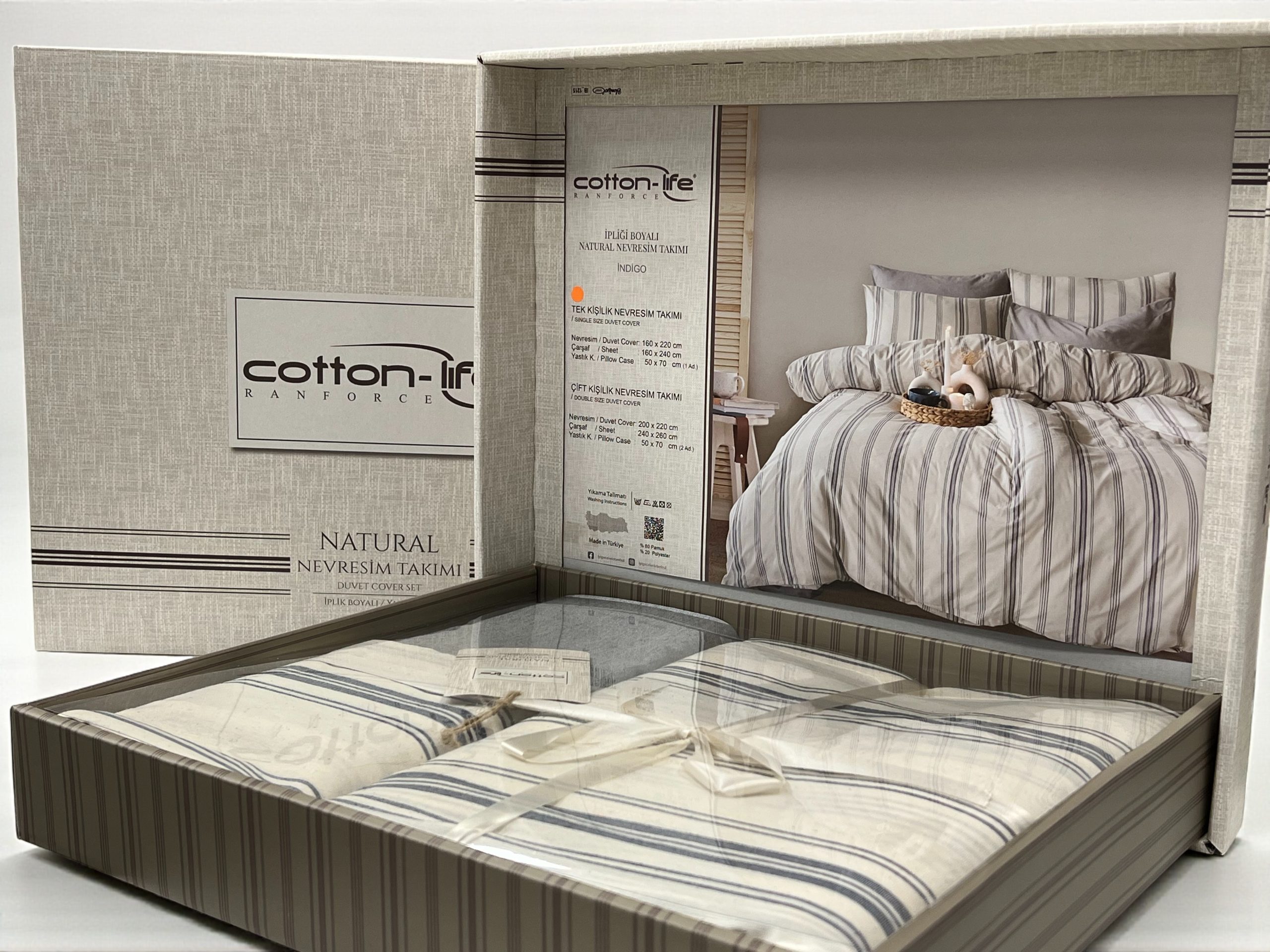 Komplet set posteljina Cotton-Life 160x220cm Indigo