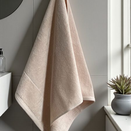 Velur Peškir 50×100 cm – Luksuzni Pamuk sa Pliš Efektom Bež boja