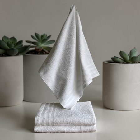 Premium Peskir 30×50 cm – Dupli Štep, 100% Pamuk Vestio Bela boja