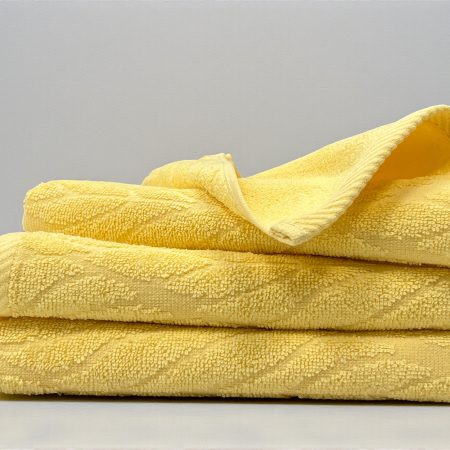 Peskir 70×140 cm – 100% Pamuk sa Žakard Motivom od Indijskog Pamuka Yellow